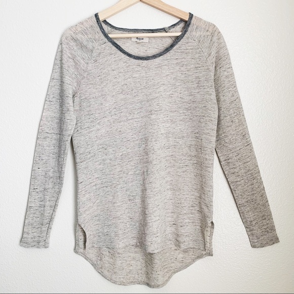 Madewell Cream Linen Tee Raglan Sleeves Size XS - Picture 2 of 7